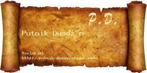 Putnik Dusán névjegykártya